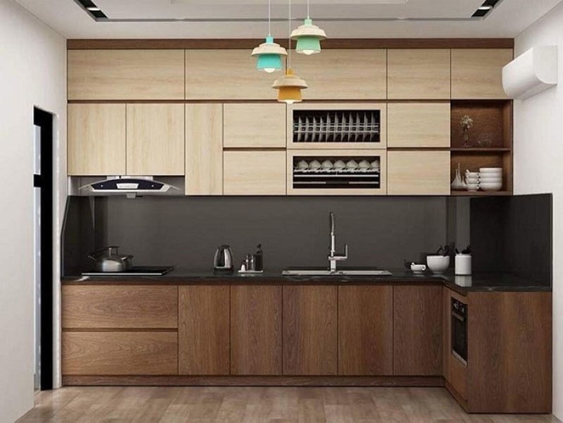 tủ phòng bếp nhựa giả gỗ