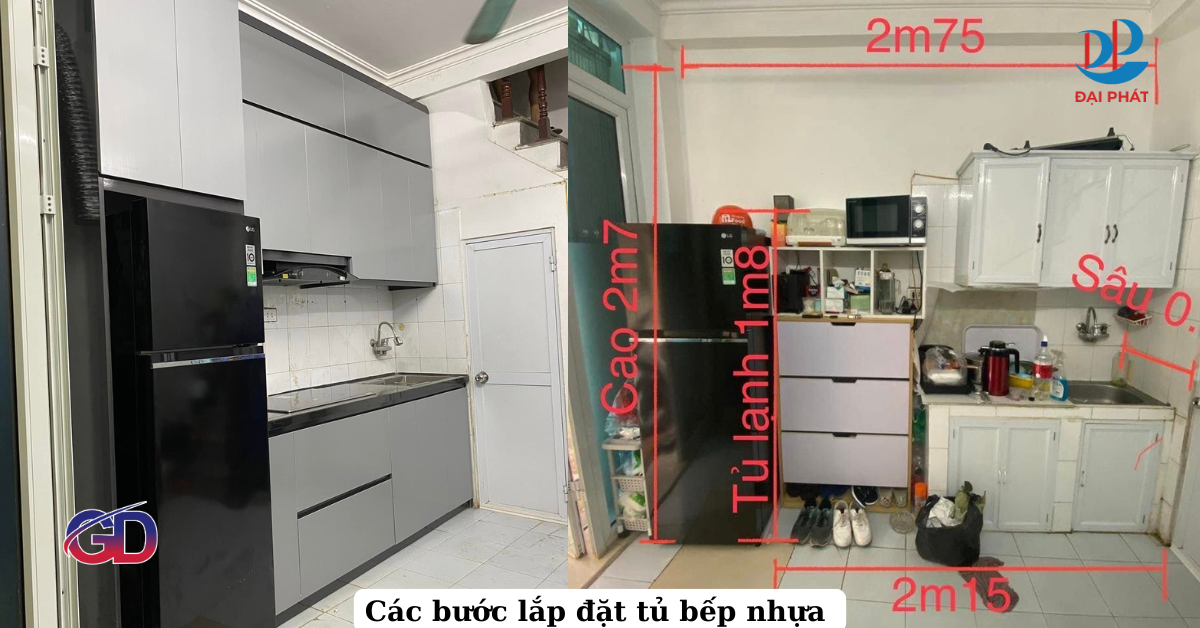 CÁC BƯỚC LẮP ĐẶT TỦ BẾP NHỰA CAO CẤP 2025