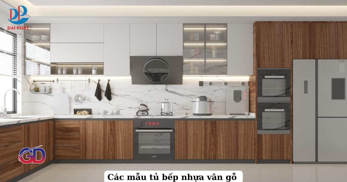10+ Mẫu Tủ Bếp Nhựa Vân Gỗ Đẹp – Xu Hướng Nội Thất Bếp 2025