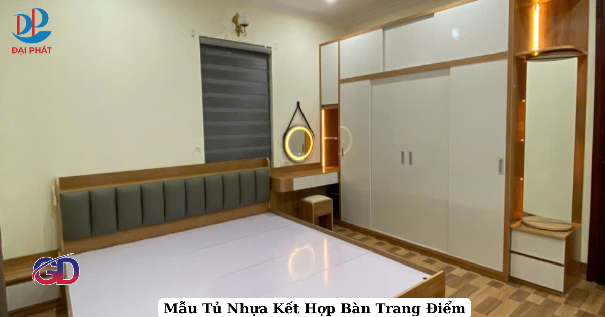 TỦ NHỰA KẾT HỢP BÀN TRANG ĐIỂM – GIẢI PHÁP NỘI THẤT THÔNG MINH 2025