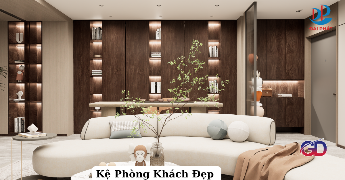 MẪU KỆ PHÒNG KHÁCH ĐẸP – GỢI Ý KHÔNG GIAN SỐNG TINH TẾ 2025