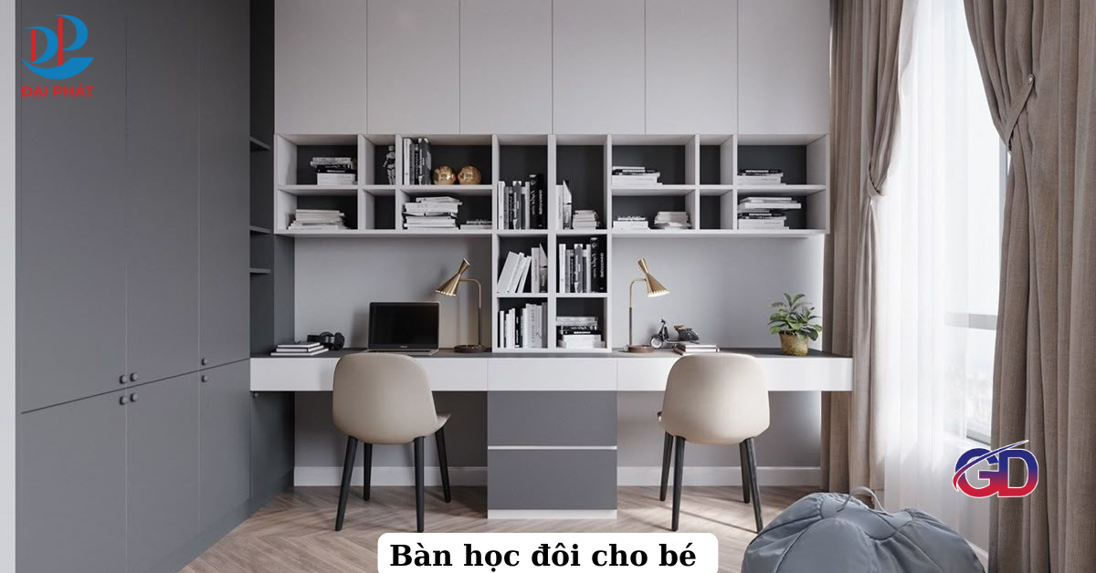 TOP CÁC MẪU BÀN HỌC ĐÔI CHO BÉ ĐẸP – HIỆN ĐẠI & TIỆN DỤNG NĂM 2025